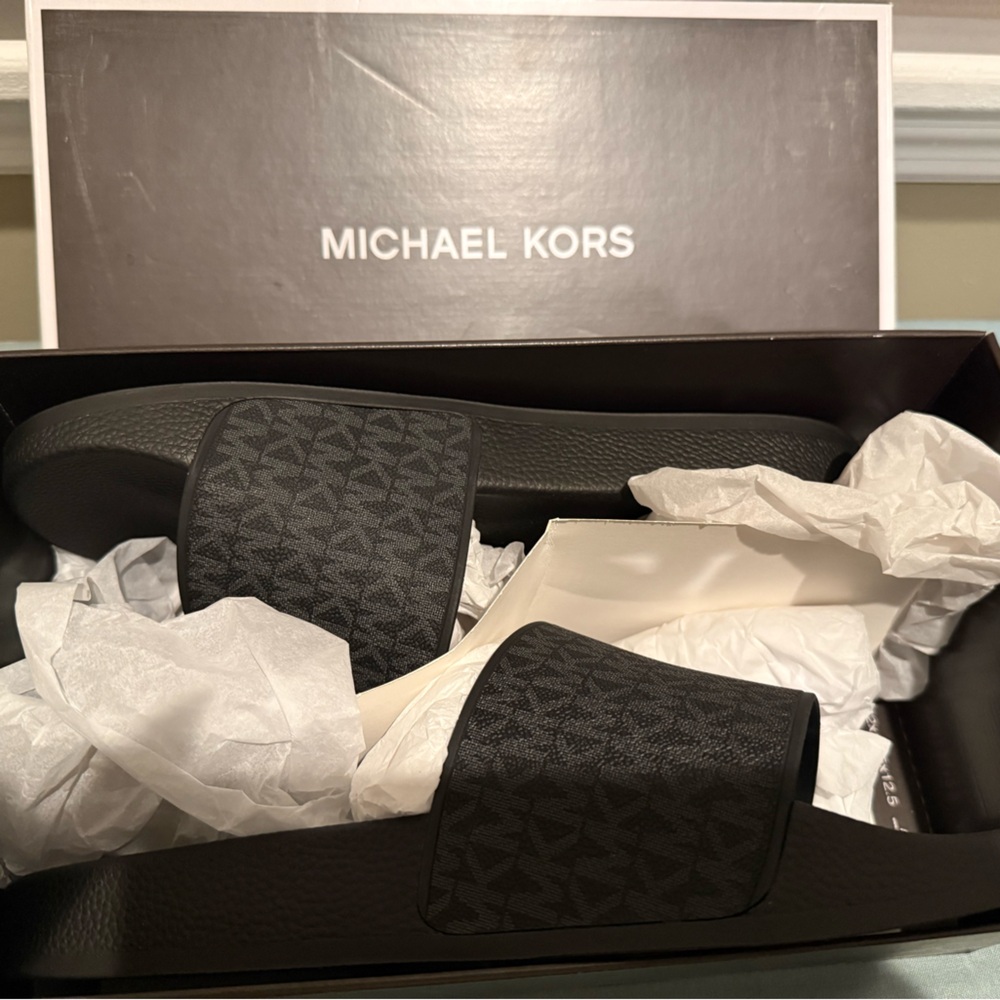 Michael Kors Black Slide Sandals